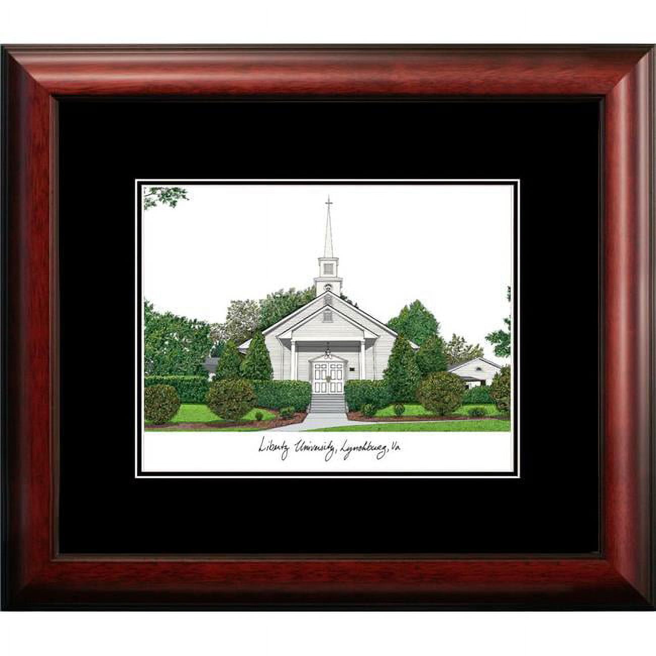 VA989A 14 x 18 in. Liberty University Academic Satin Mahogany Framed Lithograph