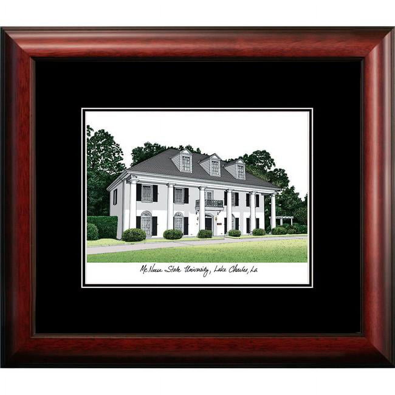 LA996A 14 x 18 in. McNeese State University Academic Satin Mahogany Framed Lithograph
