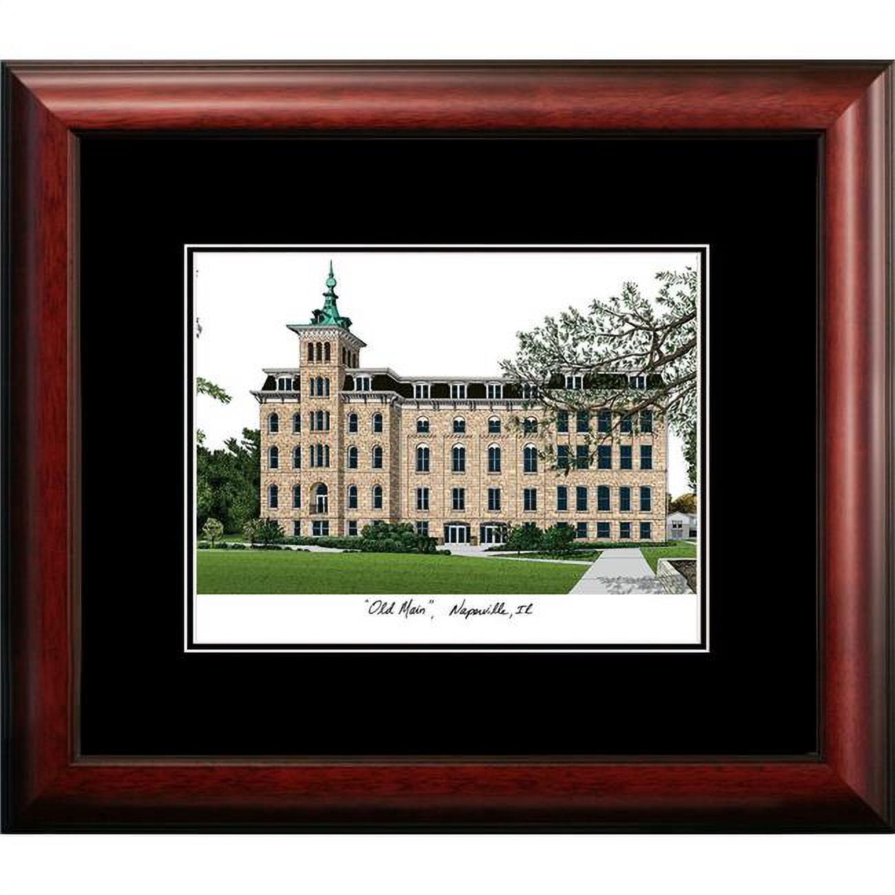 IL984A 14 x 18 in. North Central College Academic Satin Mahogany Framed Lithograph