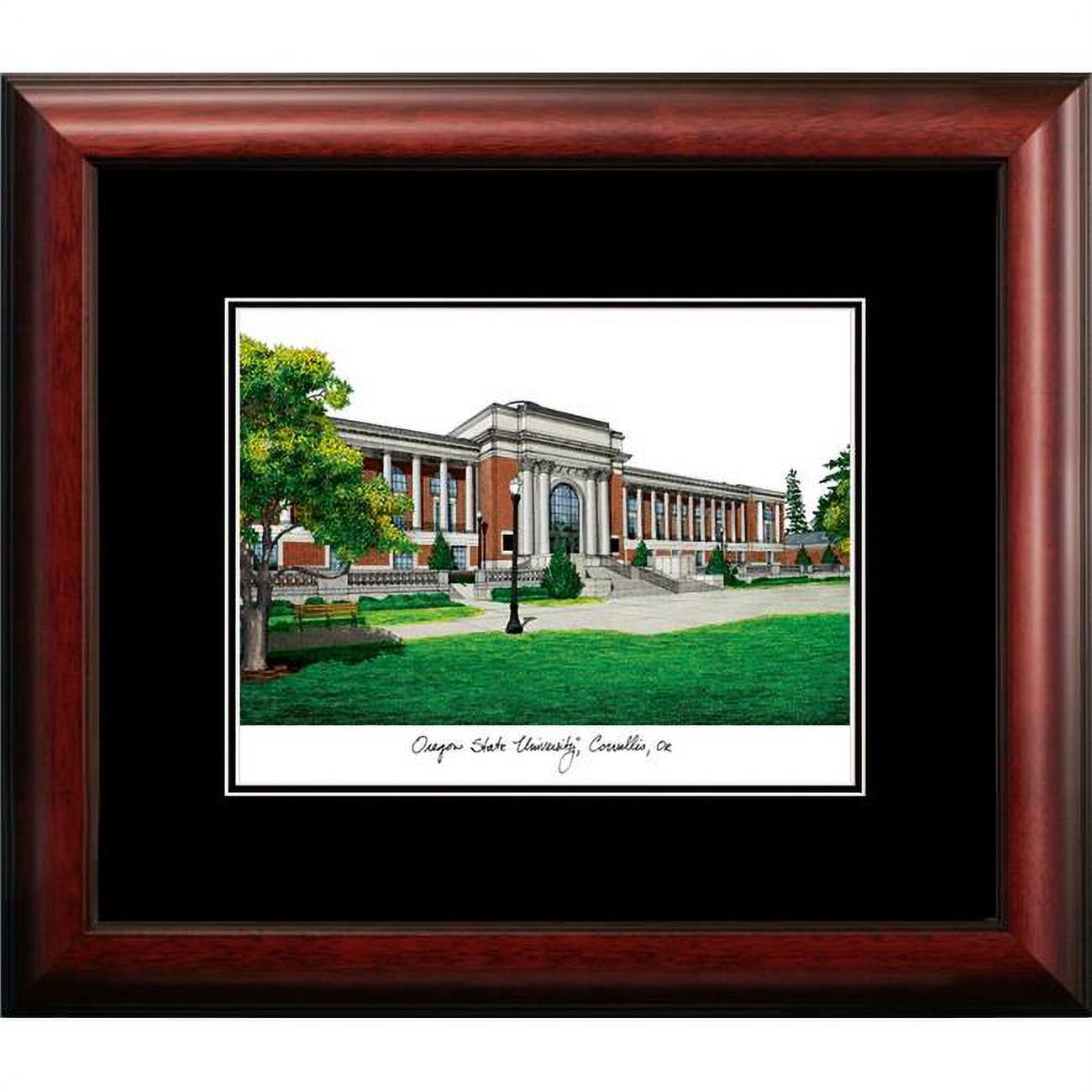 OR996A 14 x 18 in. Oregon State University Academic Satin Mahogany Framed Lithograph