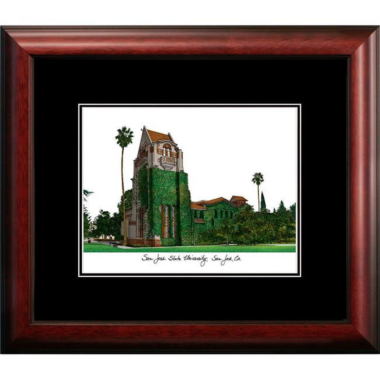 CA929A 14 x 18 in. San Jose State University Academic Satin Mahogany Framed Lithograph