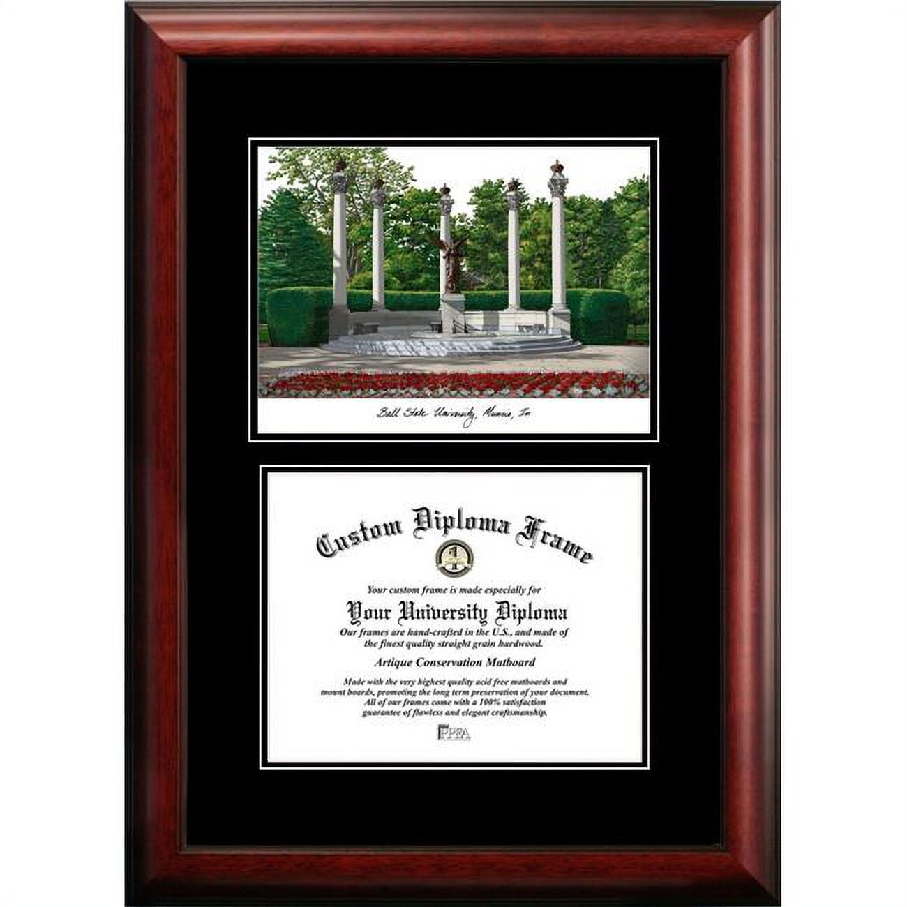 8 x 10 in. Ball State University Diplomate Diploma Satin Mahogany Frame