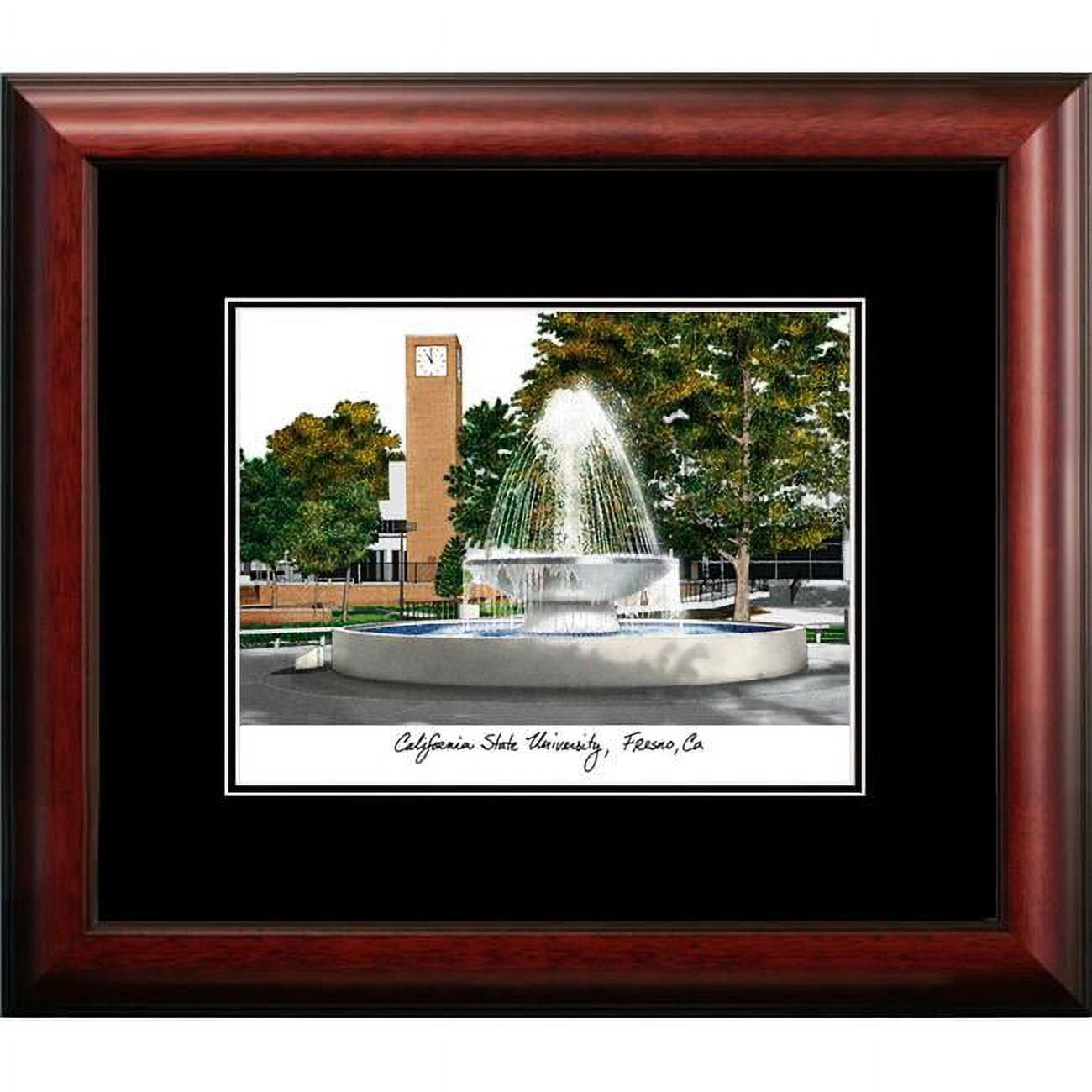 CA920A 14 x 18 in. Cal State Fresno Academic Satin Mahogany Framed Lithograph