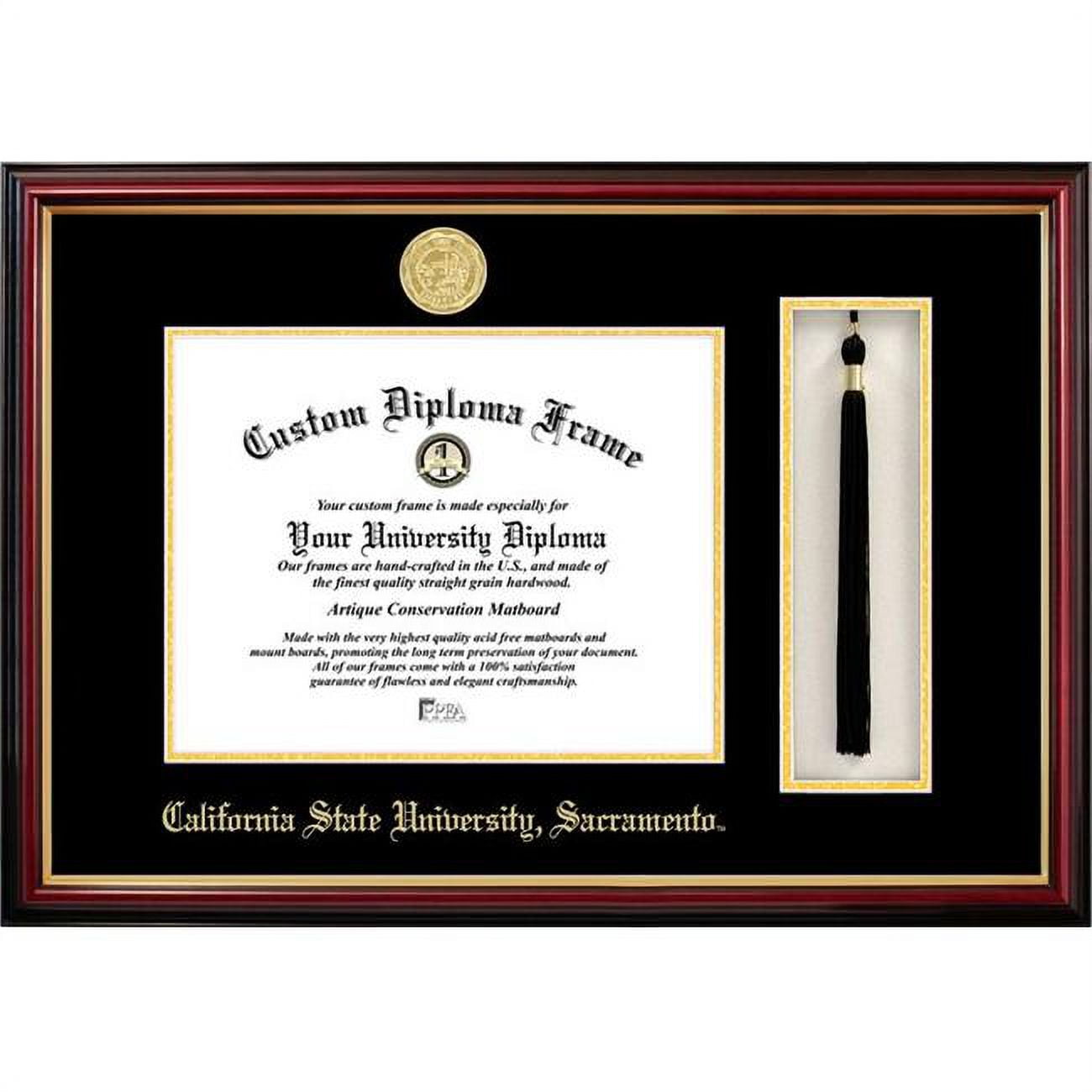 Picture of Campus Images CA925PMHGT-1185 8.5 x 11 in. Sacramento State Tassel Box & Diploma Mahogany Frame