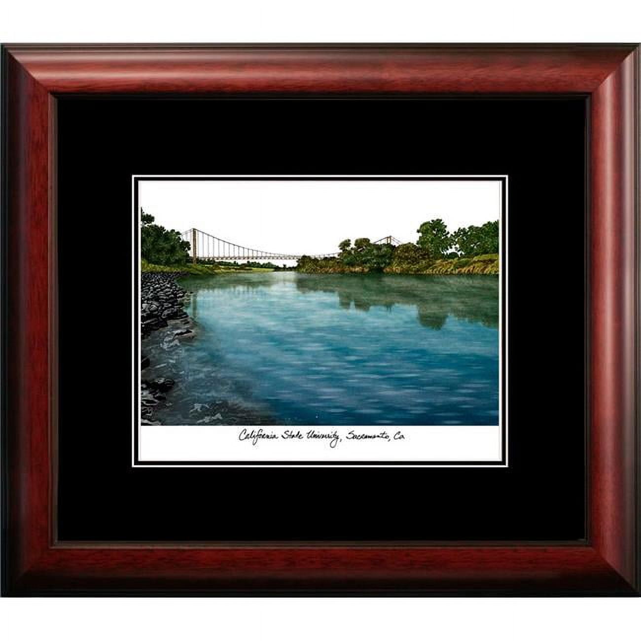 CA925A 14 x 18 in. Sacramento State Academic Satin Mahogany Framed Lithograph