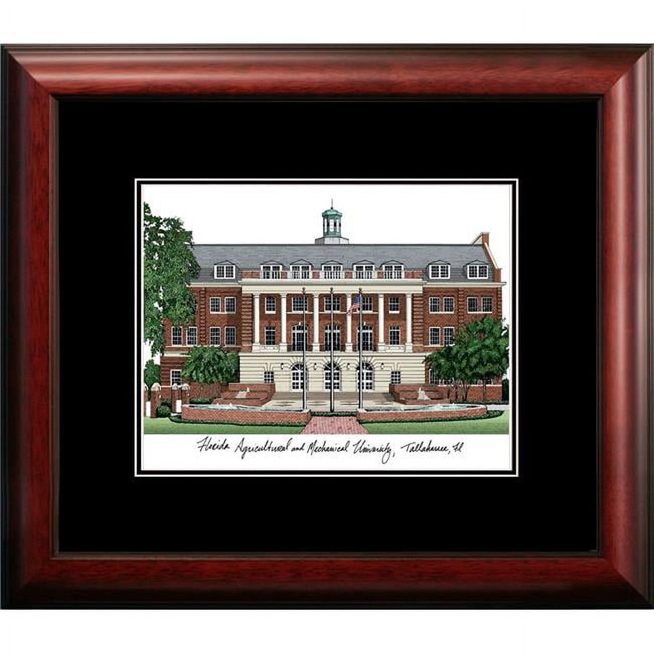 FL997A 14 x 18 in. Florida A&M Academic Satin Mahogany Framed Lithograph