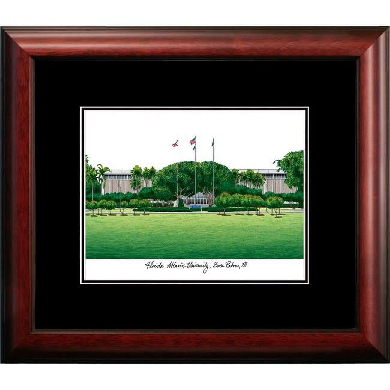 FL986A 14 x 18 in. Florida Atlantic University Academic Satin Mahogany Framed Lithograph