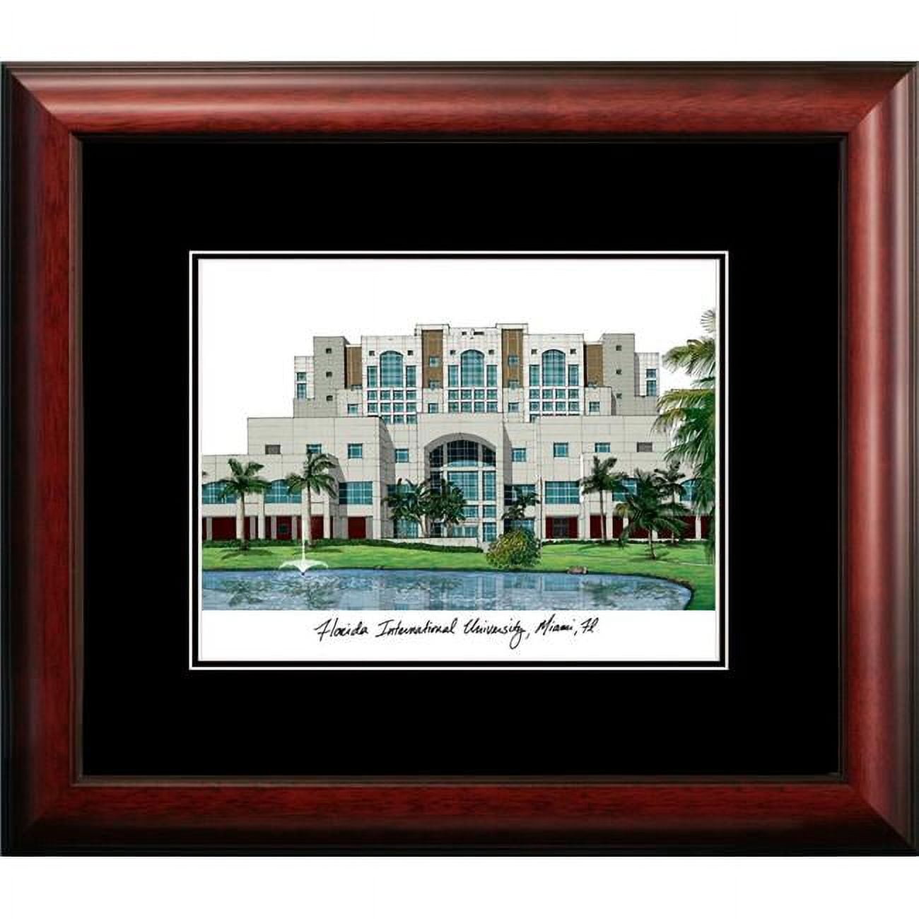 FL984A 14 x 18 in. Florida International University Academic Satin Mahogany Framed Lithograph