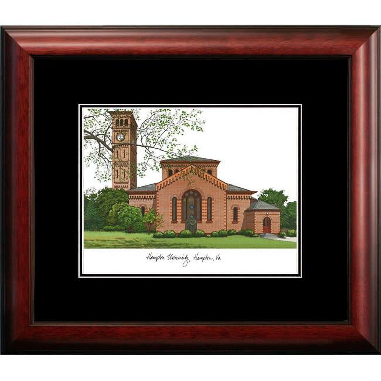 VA990A 14 x 18 in. Hampton University Academic Satin Mahogany Framed Lithograph