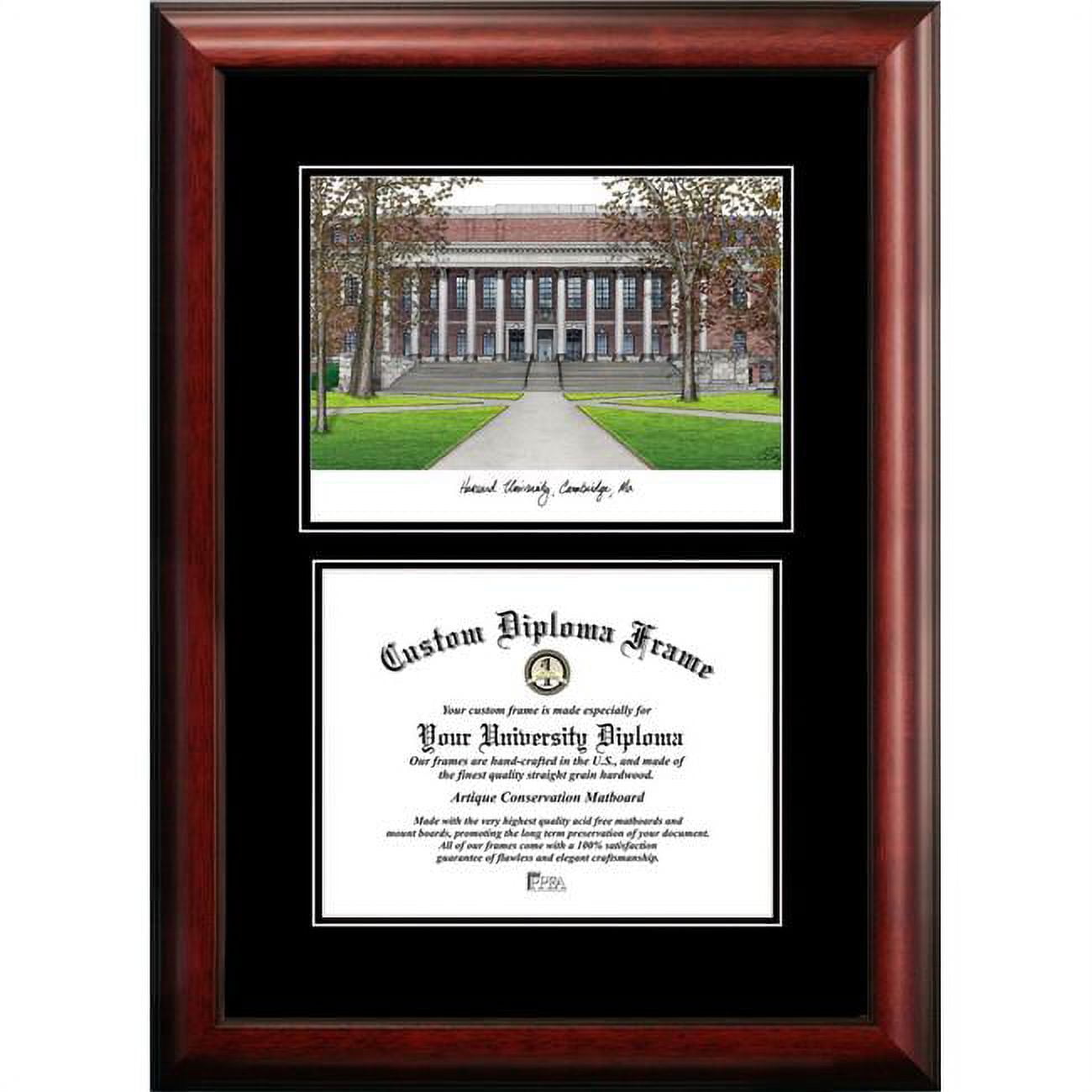 MA992D-1411 11 x 14 in. Harvard University Diplomate Diploma Satin Mahogany Frame