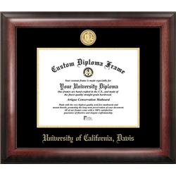CA942GED-1185 8.5 x 11 in. University of California, Davis Gold Embossed Diploma Satin Mahogany Frame