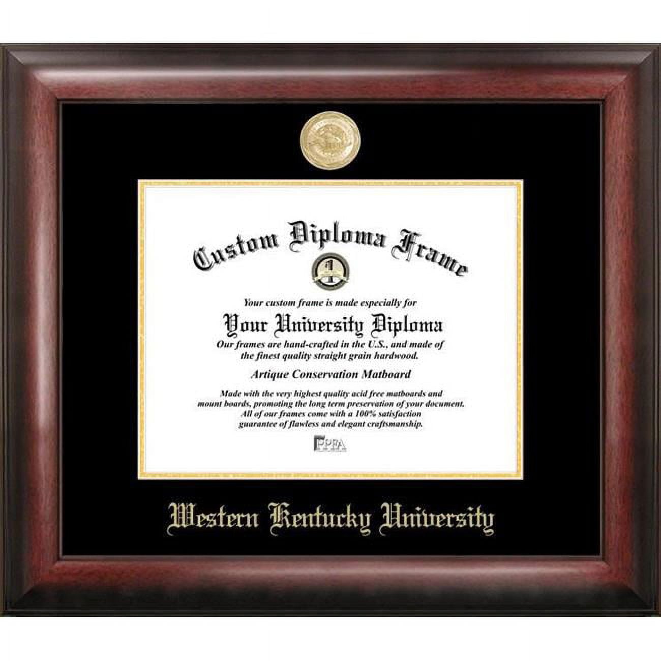 Western Kentucky University Gold Embossed Diploma Satin Mahogany Frame - 8.5 x 11 in.