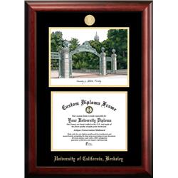 CA945LGED-1185 8.5 x 11 in. University of California, Berkeley Gold Embossed Diploma Satin Mahogany Frame with Lithograph