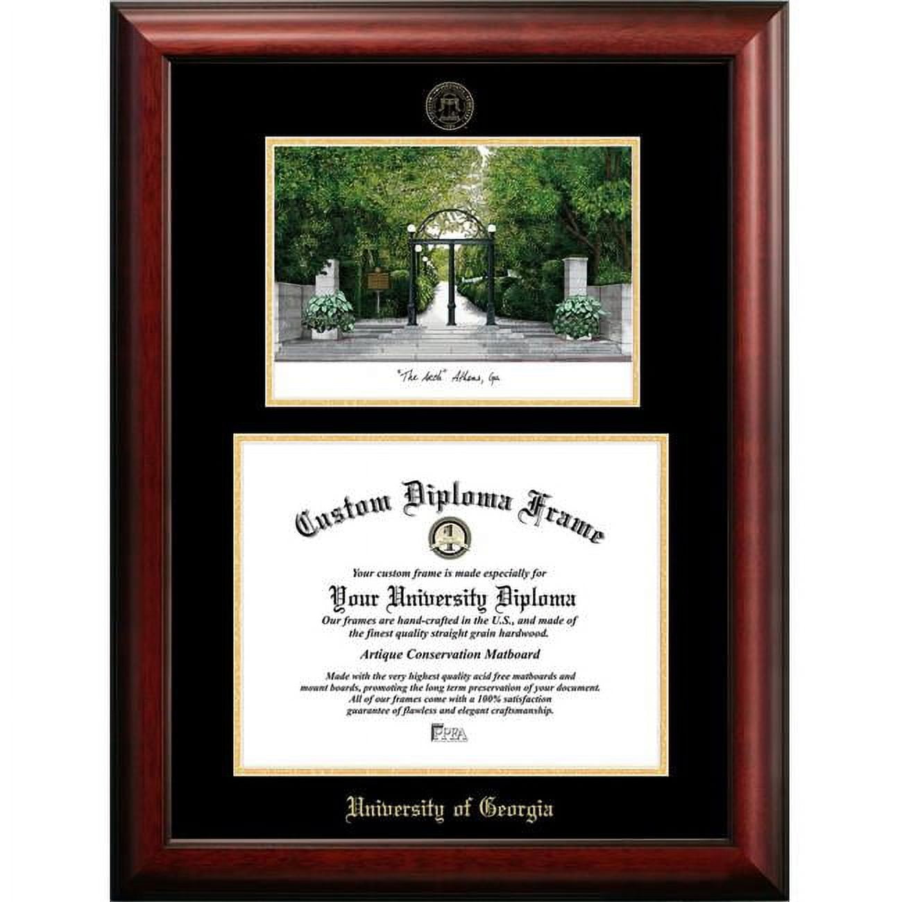 Picture of Campus Images GA987LGED-1512 12 x 15 in. University of Georgia Gold Embossed Diploma Satin Mahogany Frame with Lithograph