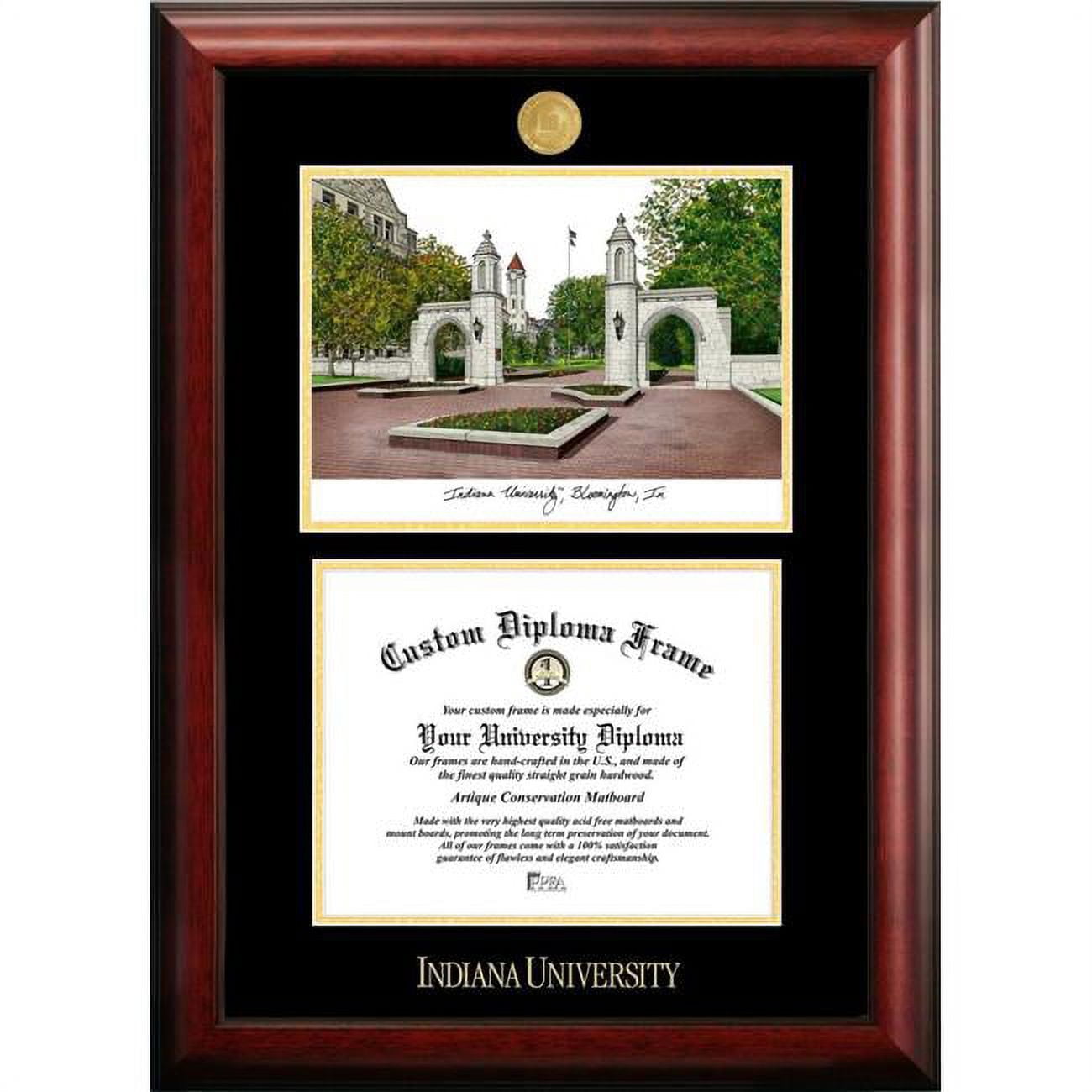 Indiana University Diploma Frame - Satin Mahogany - 8.5 x 11 in. - Gold Embossed