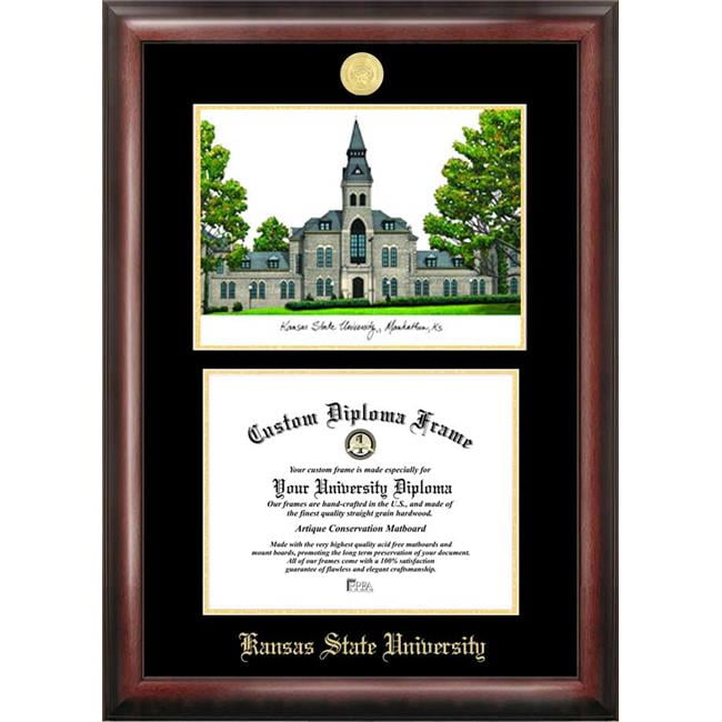 Kansas State University Gold Embossed Diploma Satin Mahogany Frame - 8.5 x 11 in.