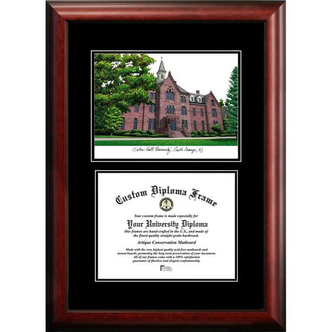 NJ997D-1185 8.5 x 11 in. Seton Hall Diplomate Diploma Satin Mahogany Frame