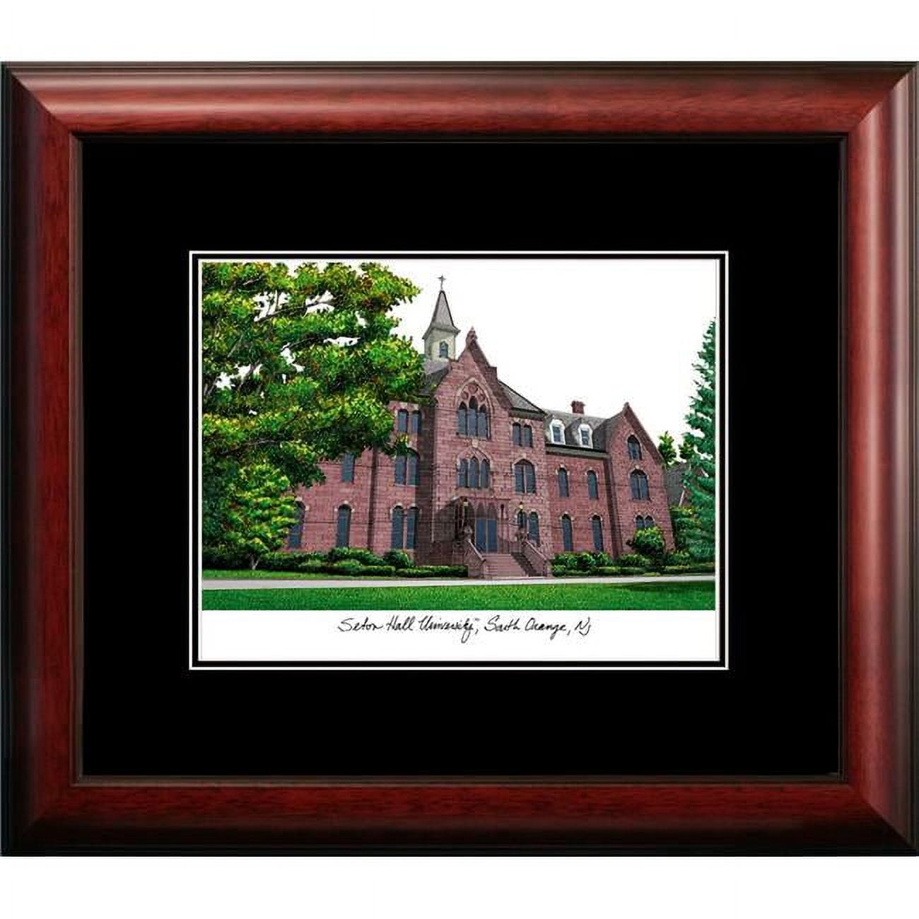 14 x 18 in. Seton Hall Academic Satin Mahogany Framed Lithograph