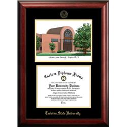 11 x 14 in. Tarleton State University Gold Embossed Diploma Satin Mahogany Frame with Lithograph