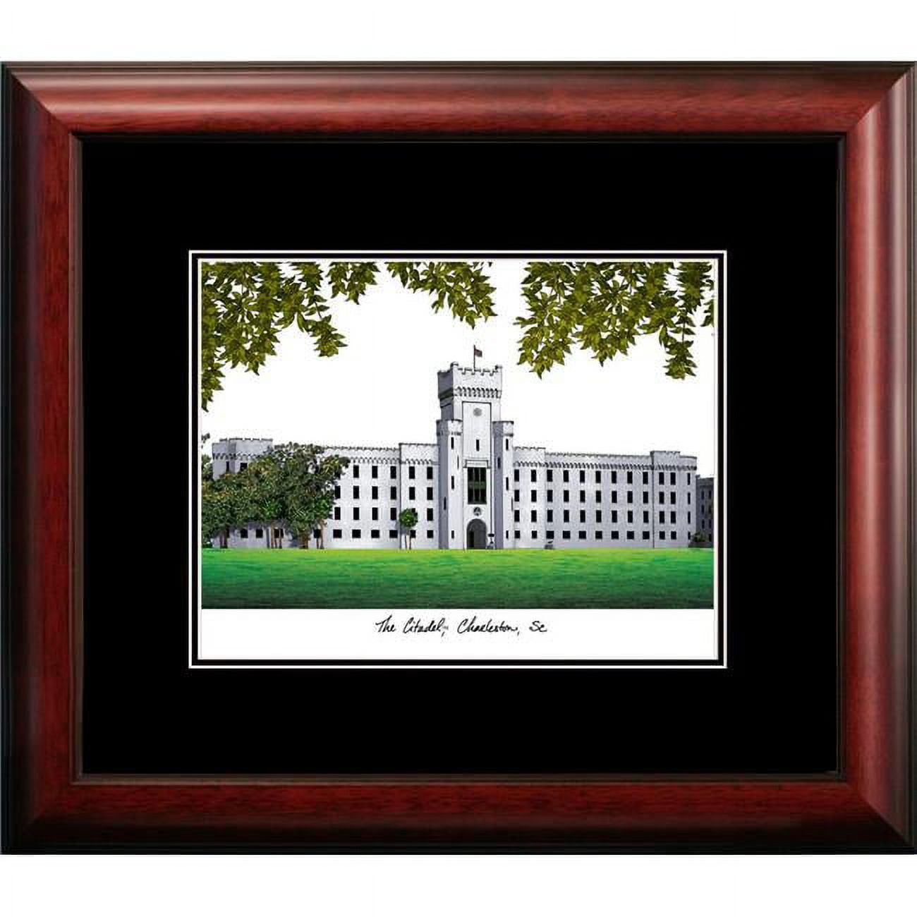 SC993A 14 x 18 in. The Citadel Academic Satin Mahogany Framed Lithograph