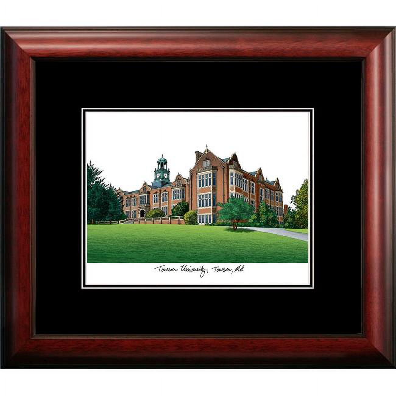 MD999A 14 x 18 in. Towson University Academic Satin Mahogany Framed Lithograph