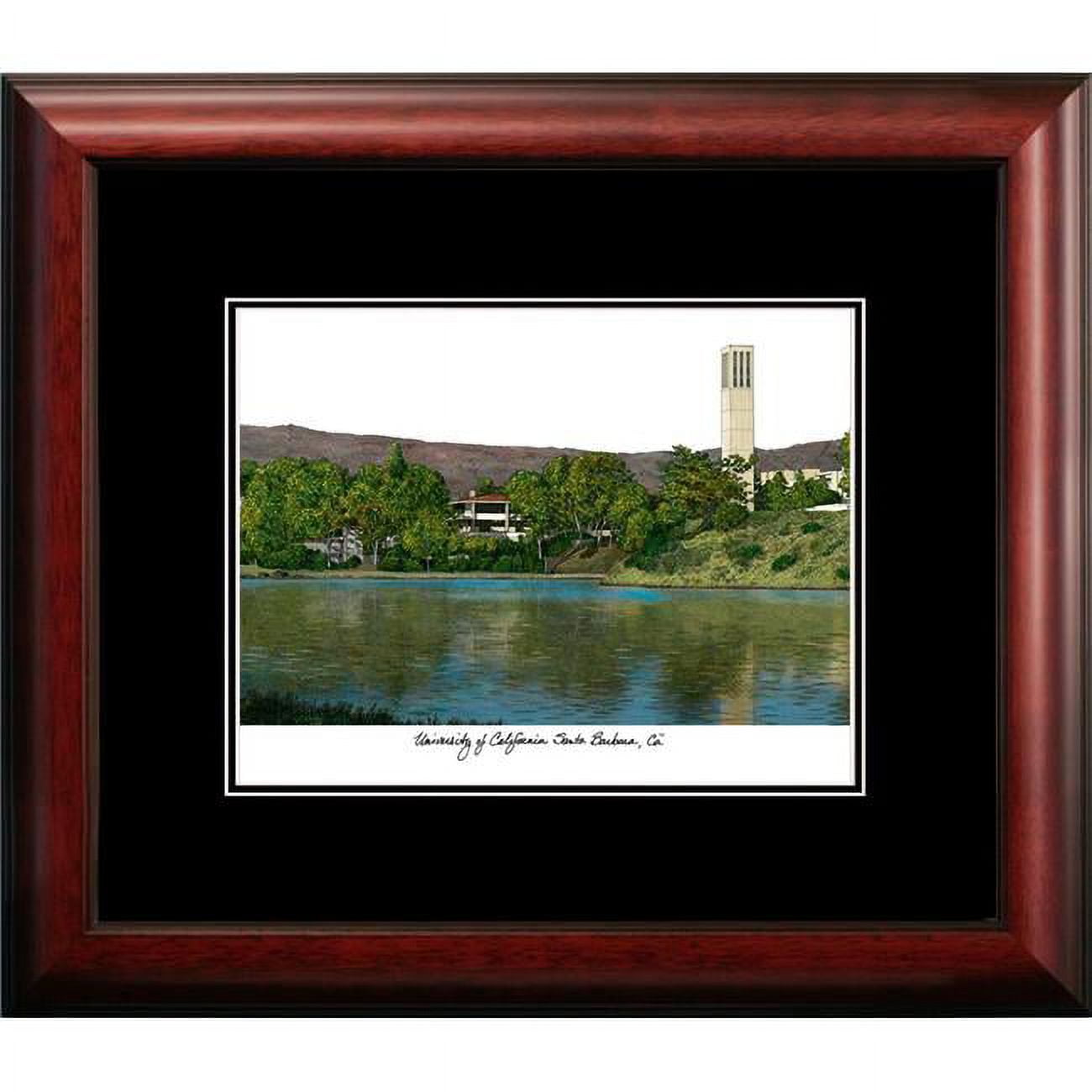 CA936A 14 x 18 in. UC Santa Barbara Academic Satin Mahogany Framed Lithograph