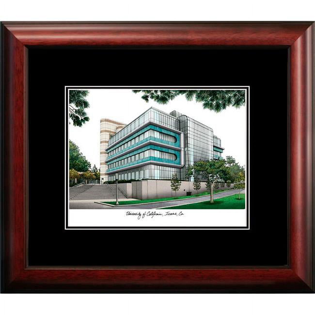 CA933A 14 x 18 in. UC Irvine Academic Satin Mahogany Framed Lithograph