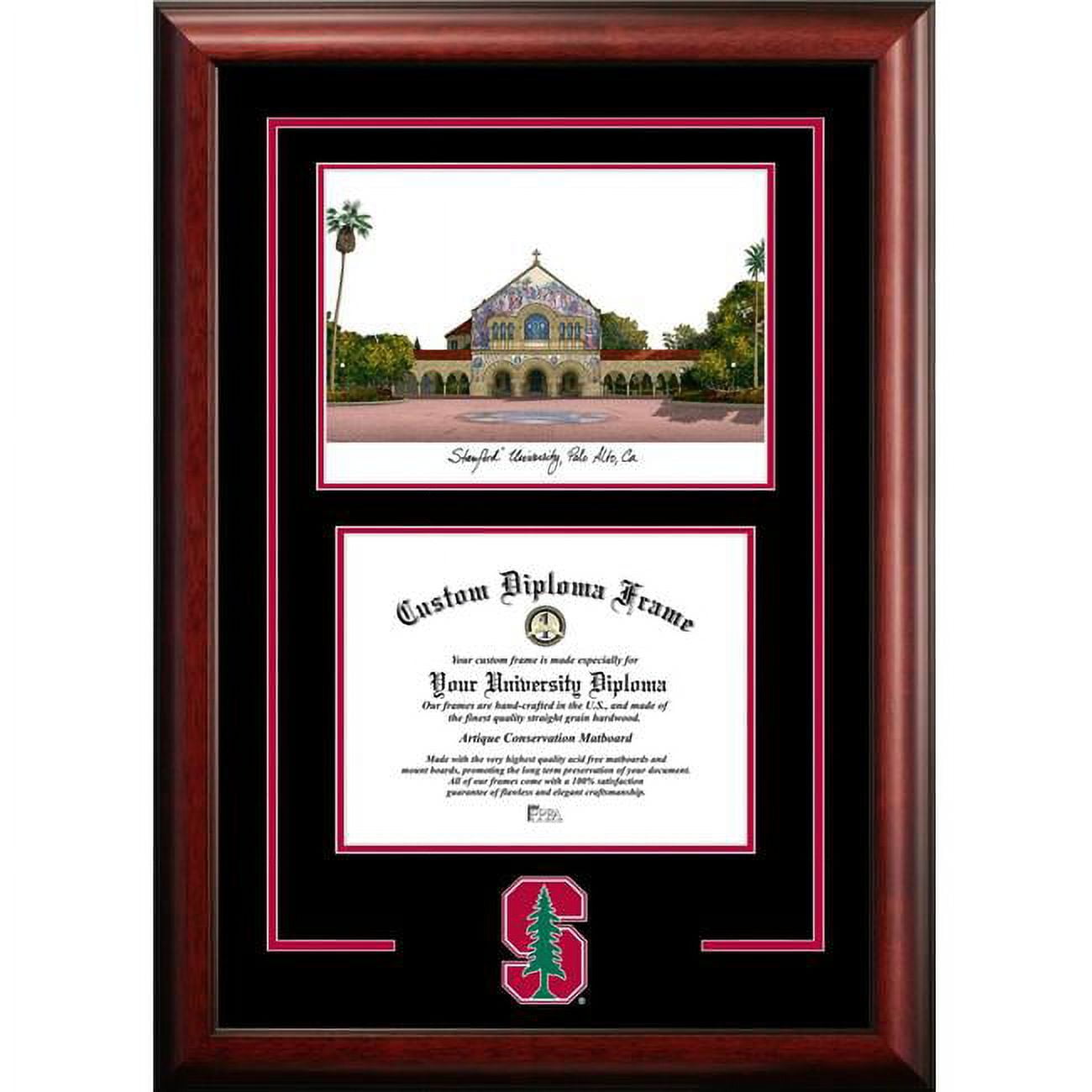 Picture of Campus Images CA932SG-1185 8.5 x 11 in. Stanford Cardinals Spirit Graduate Diploma Satin Mahogany Frame