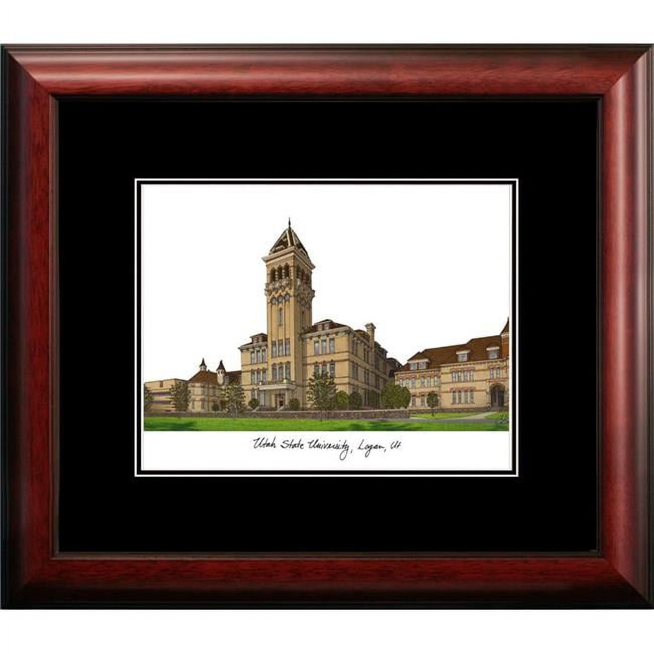 UT997A 14 x 18 in. Utah State University Academic Satin Mahogany Framed Lithograph