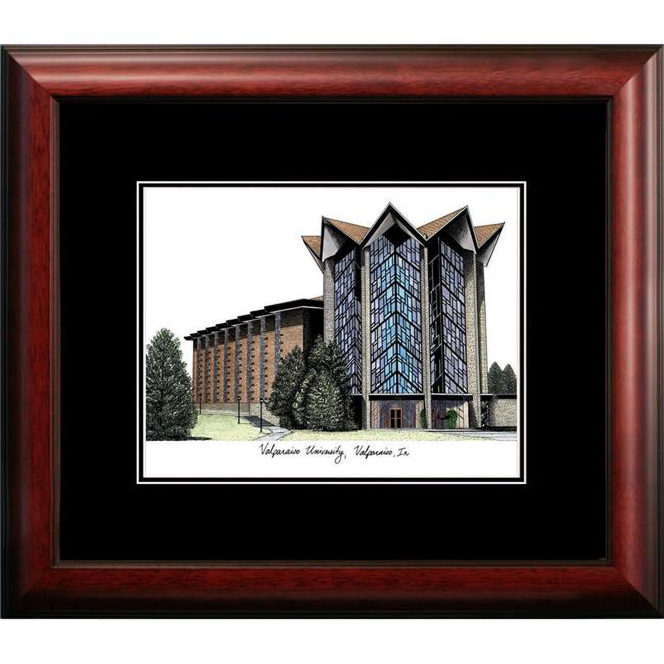 IN991A 14 x 18 in. Valparaiso University Academic Satin Mahogany Framed Lithograph