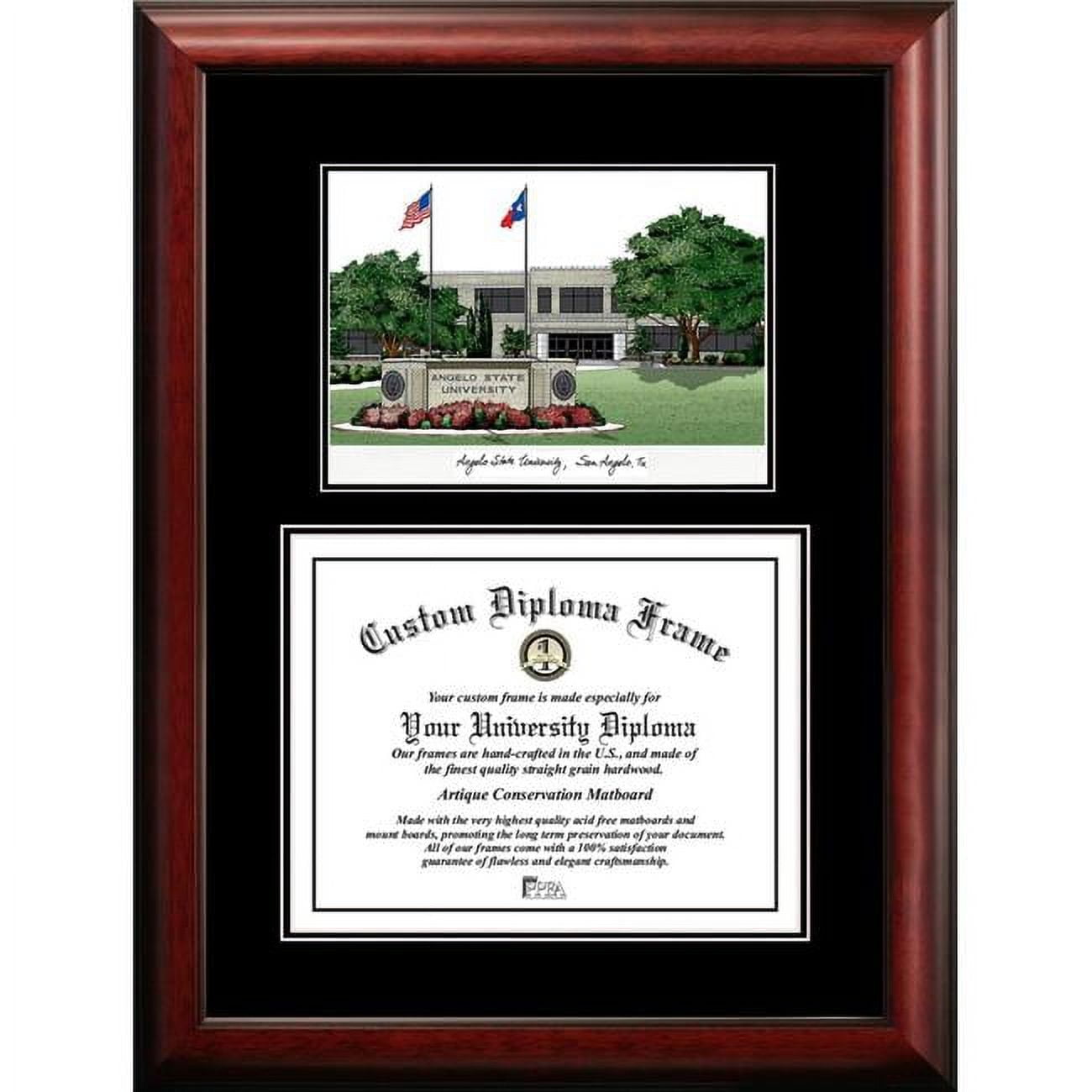TX999D-1411 14 x 11 in. Angelo State University Diplomate Diploma Frame - Satin Mahogany