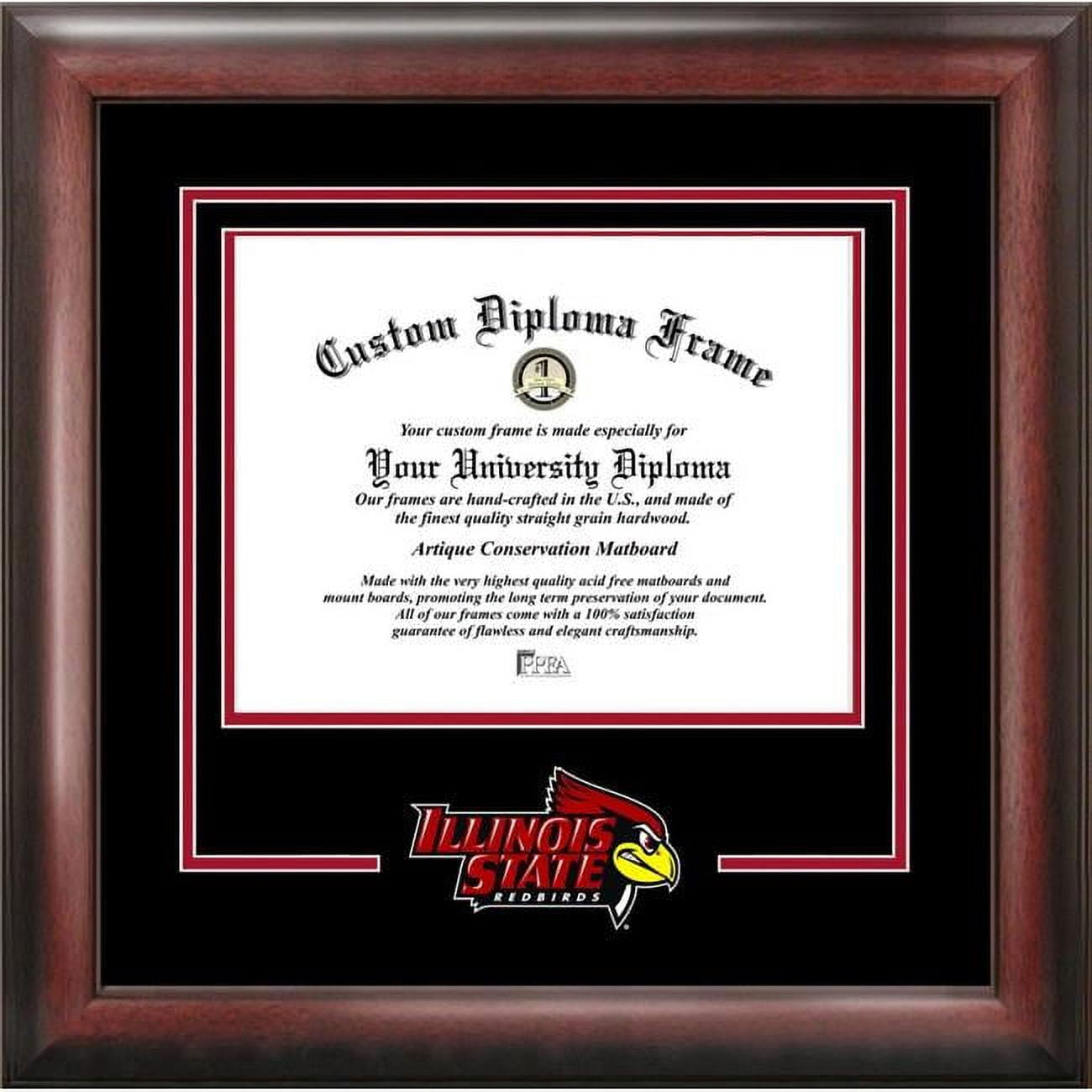 Picture of Campus Images IL966SD-108 10 x 8 in. Illinois State Redbirds Spirit Diploma Frame - Satin Mahogany