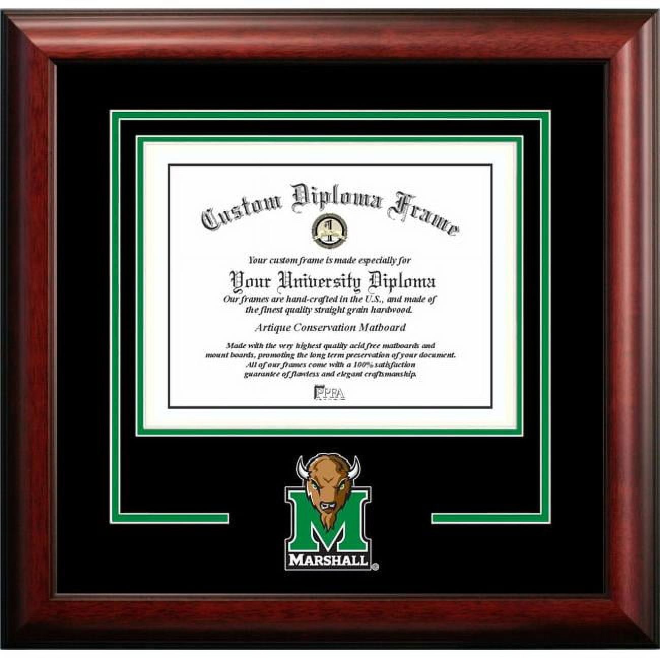 11 x 8.5 in. Marshall Thundering Herd Spirit Diploma Frame - Satin Mahogany
