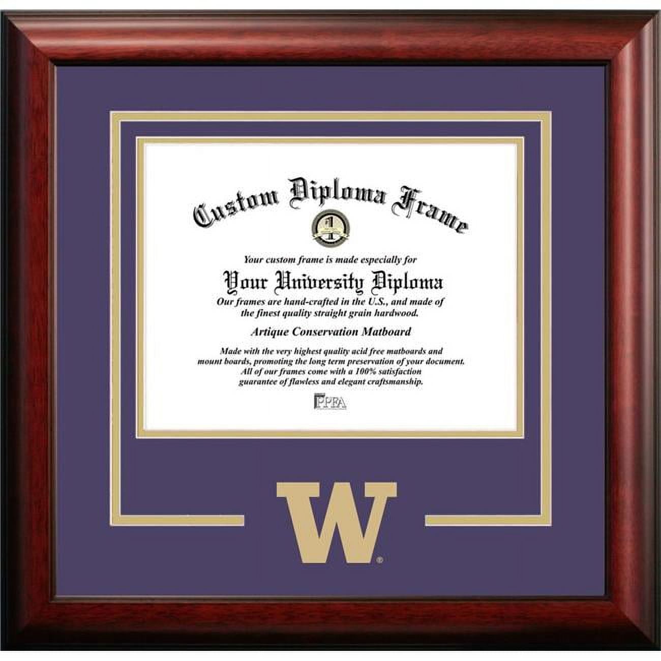 11 x 8.5 in. Washington Huskies Spirit Diploma Frame - Satin Mahogany