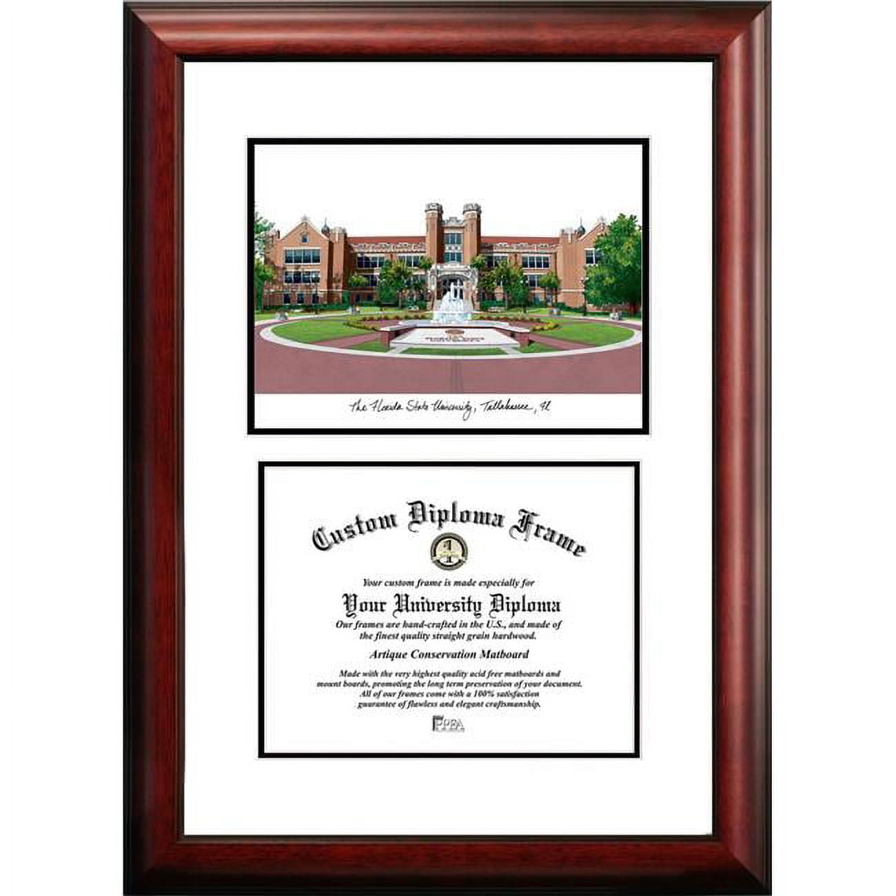 FL985V-1185 11 x 8.5 in. Florida State University Scholar Diploma Frame - Satin Mahogany