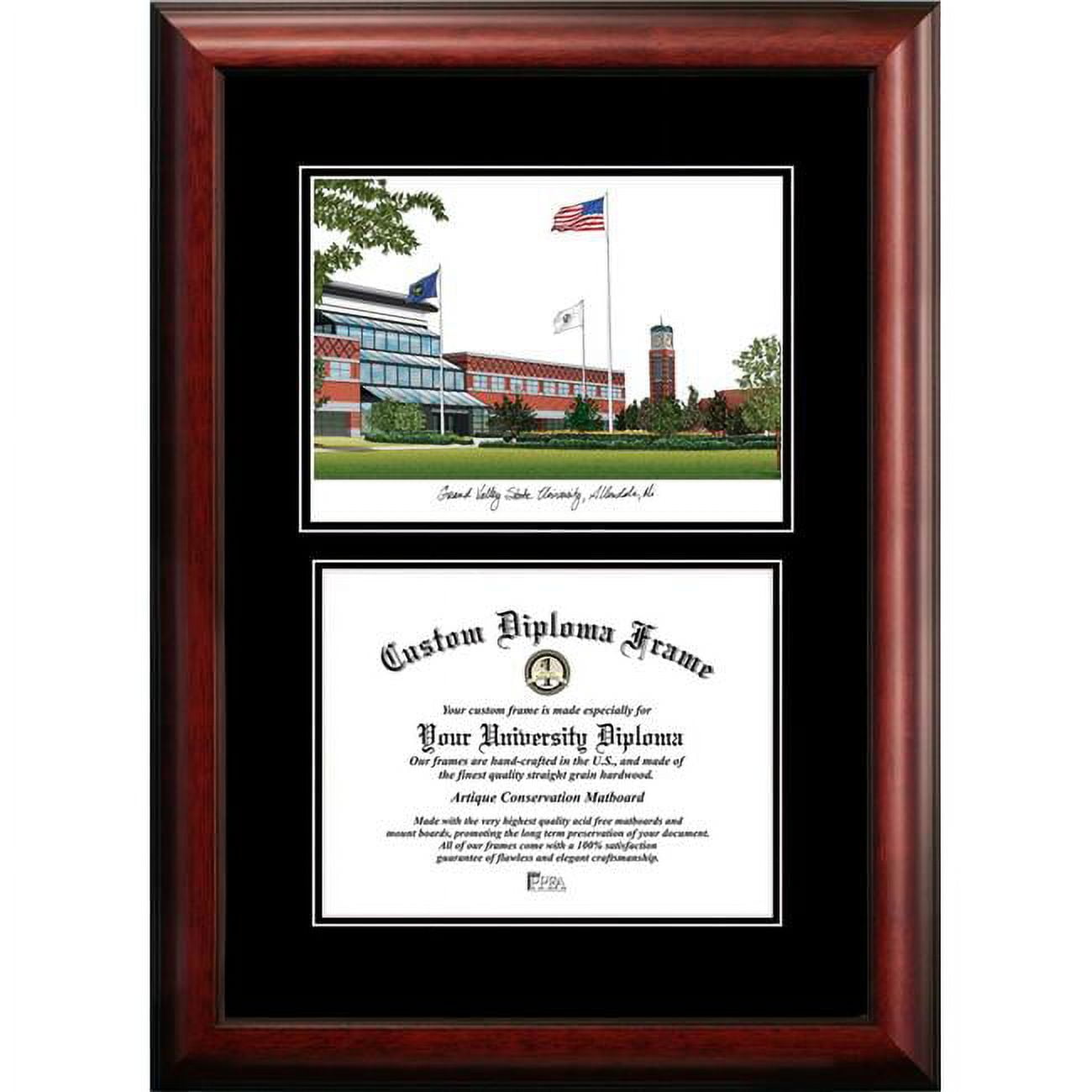 MI980D-108 10 x 8 in. Grand Valley State University Diplomate Diploma Frame - Satin Mahogany