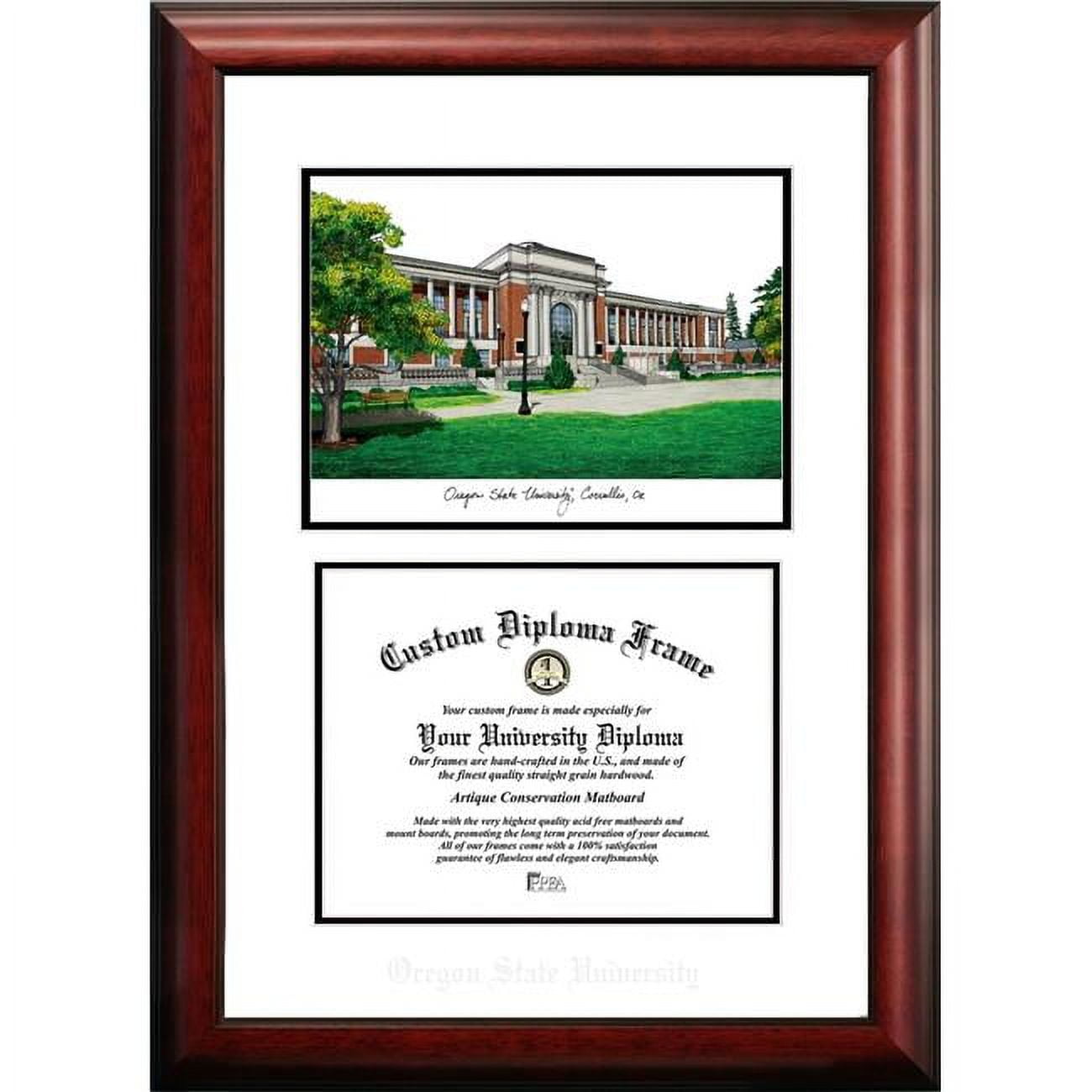 OR996V-108 10 x 8 in. Oregon State University Scholar Diploma Frame - Satin Mahogany