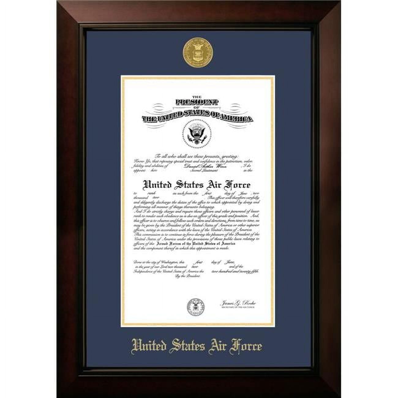 10 x 14 in. Patriot Frames Air Force Certificate Legacy Black Cherry Satin Frame with Gold Medallion