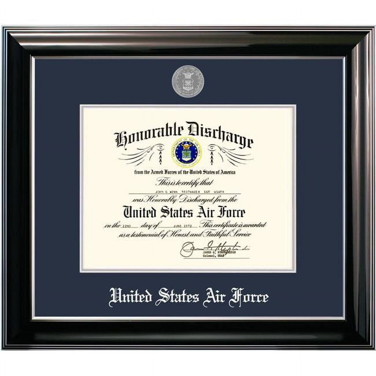 AFDCL002 8.5 x 11 in. Patriot Frames Air Force Discharge Classic Black Frame with Silver Medallion