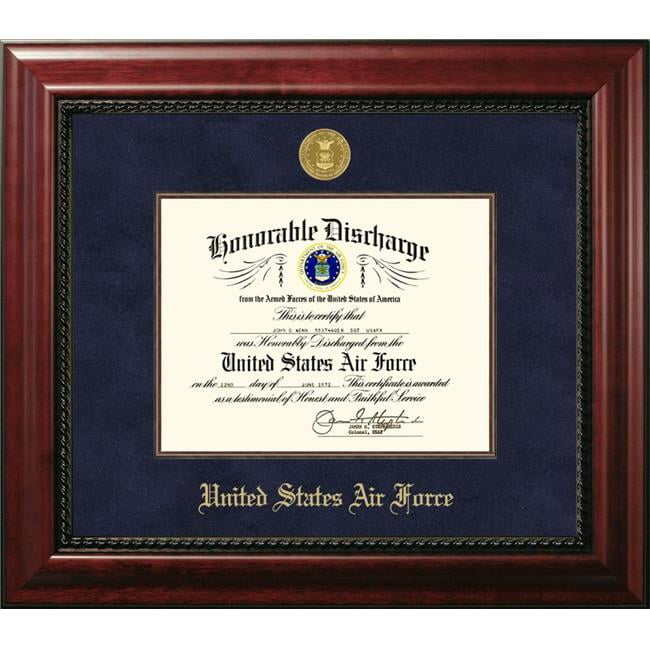 Picture of Campus Images AFDEX001 8.5 x 11 in. Patriot Frames Air Force Discharge Executive Mahogany Frame with Gold Medallion