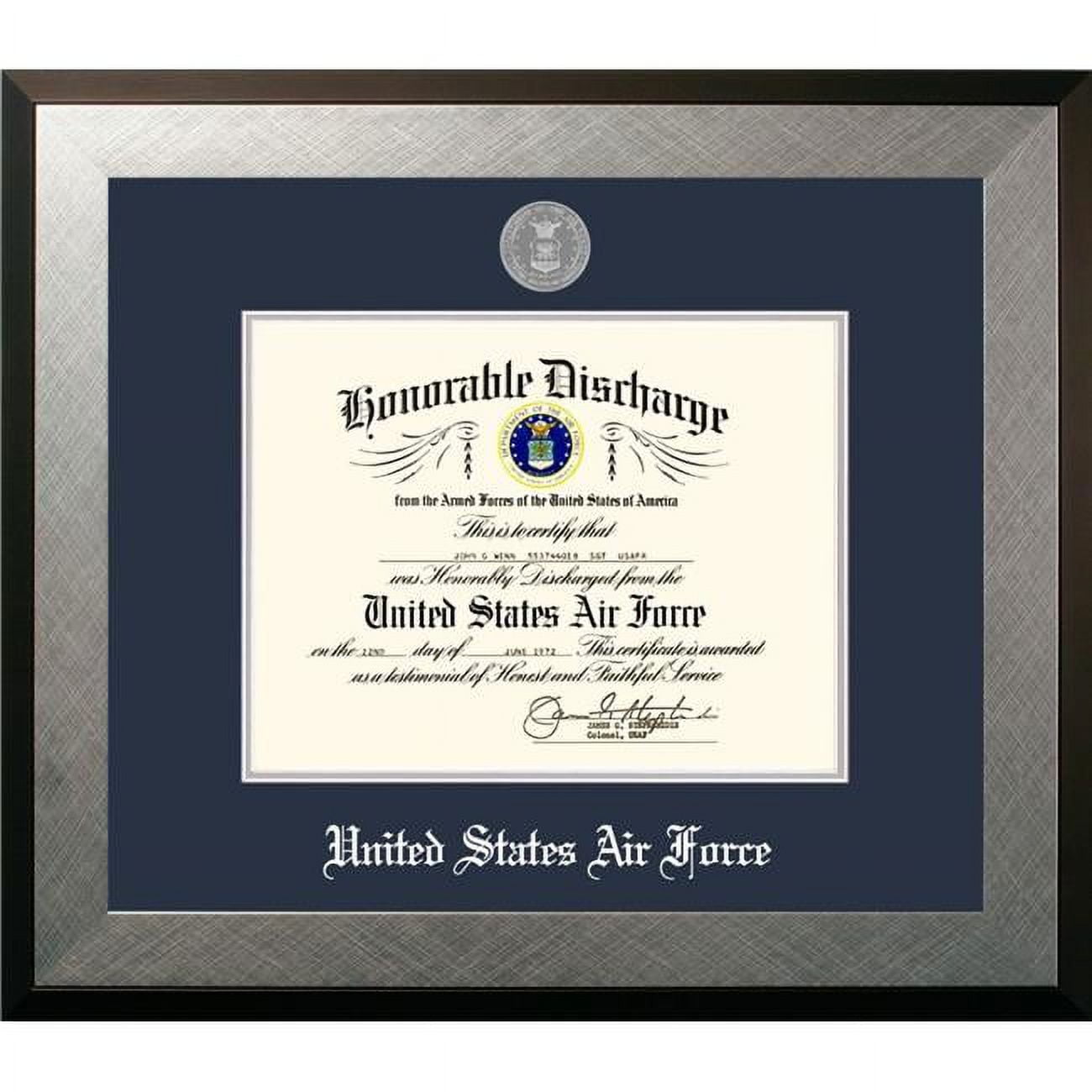 AFDHO002 8.5 x 11 in. Patriot Frames Air Force Discharge Honors Frame with Silver Medallion