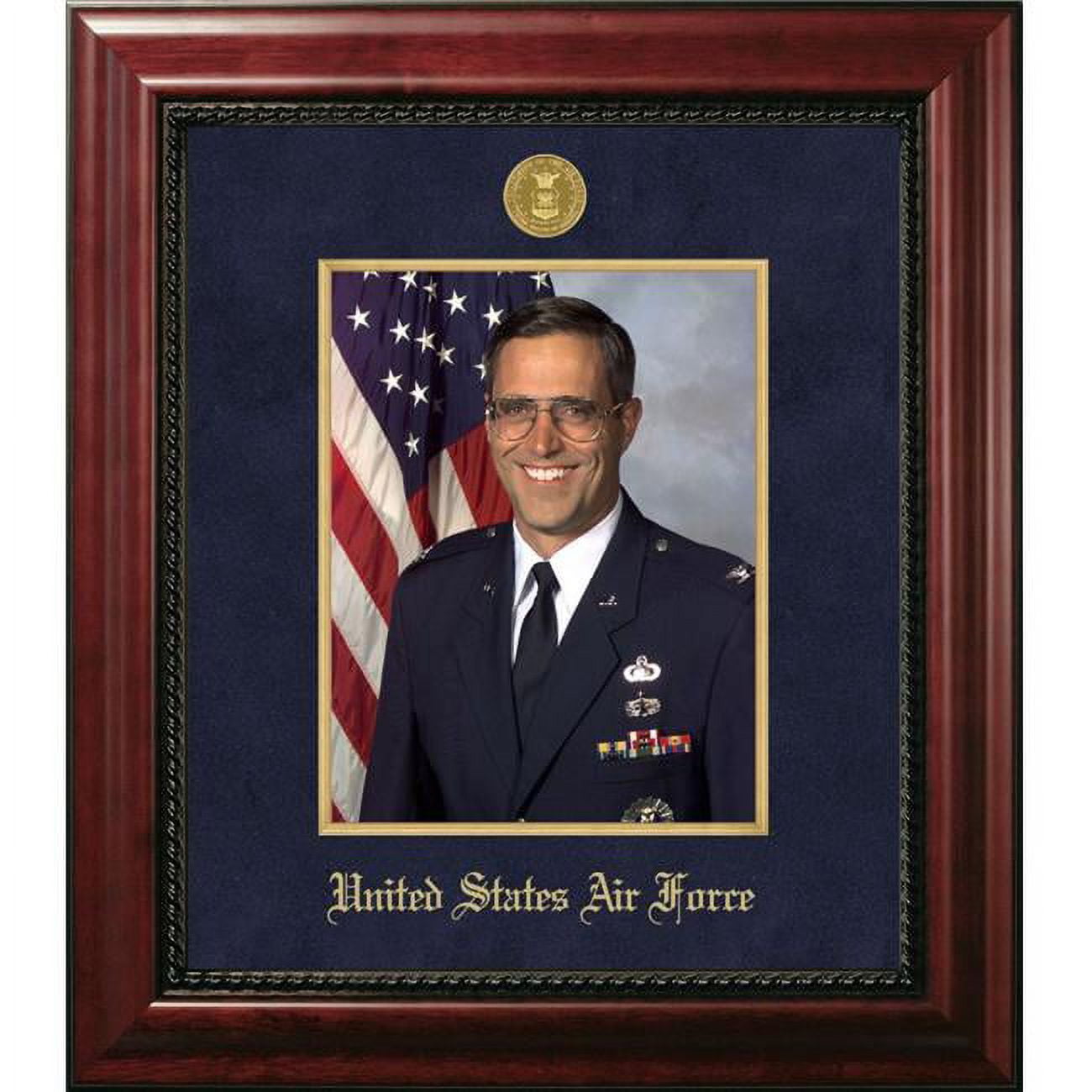 AFPEXGF001 8 x 10 in. Patriot Frames Air Force Portrait Executive Mahogany Frame with Gold Medallion & gold Filet