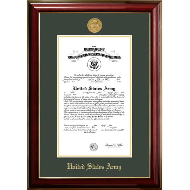 ARCCL001 10 x 14 in. Patriot Frames Army Certificate Classic Mahogany Frame with Gold Medallion