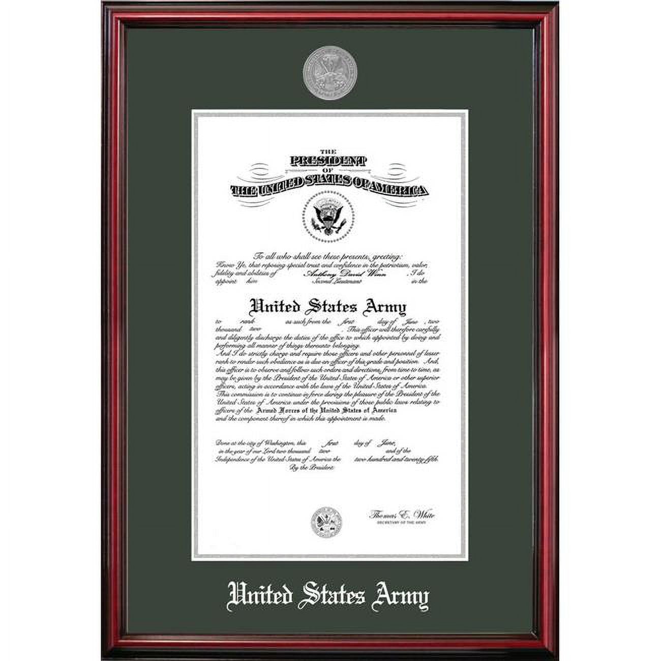 ARCPT002 10 x 14 in. Patriot Frames Army Certificate Petite Cherry Frame with Silver Medallion