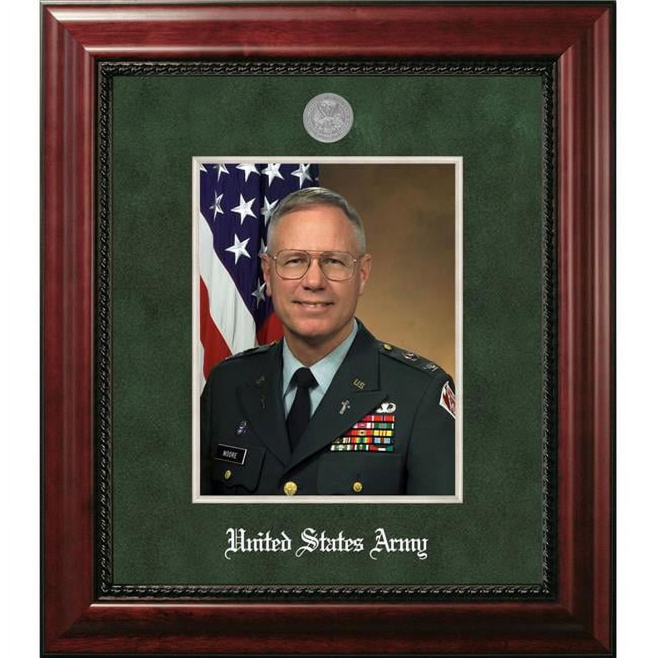 ARPEX002 8 x 10 in. Patriot Frames Army Portrait Executive Mahogany Frame with Silver Medallion