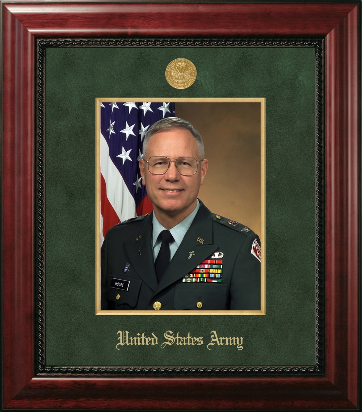 ARPEXGF001 8 x 10 in. Patriot Frames Army Portrait Executive Mahogany Frame with Gold Medallion & Gold Filet