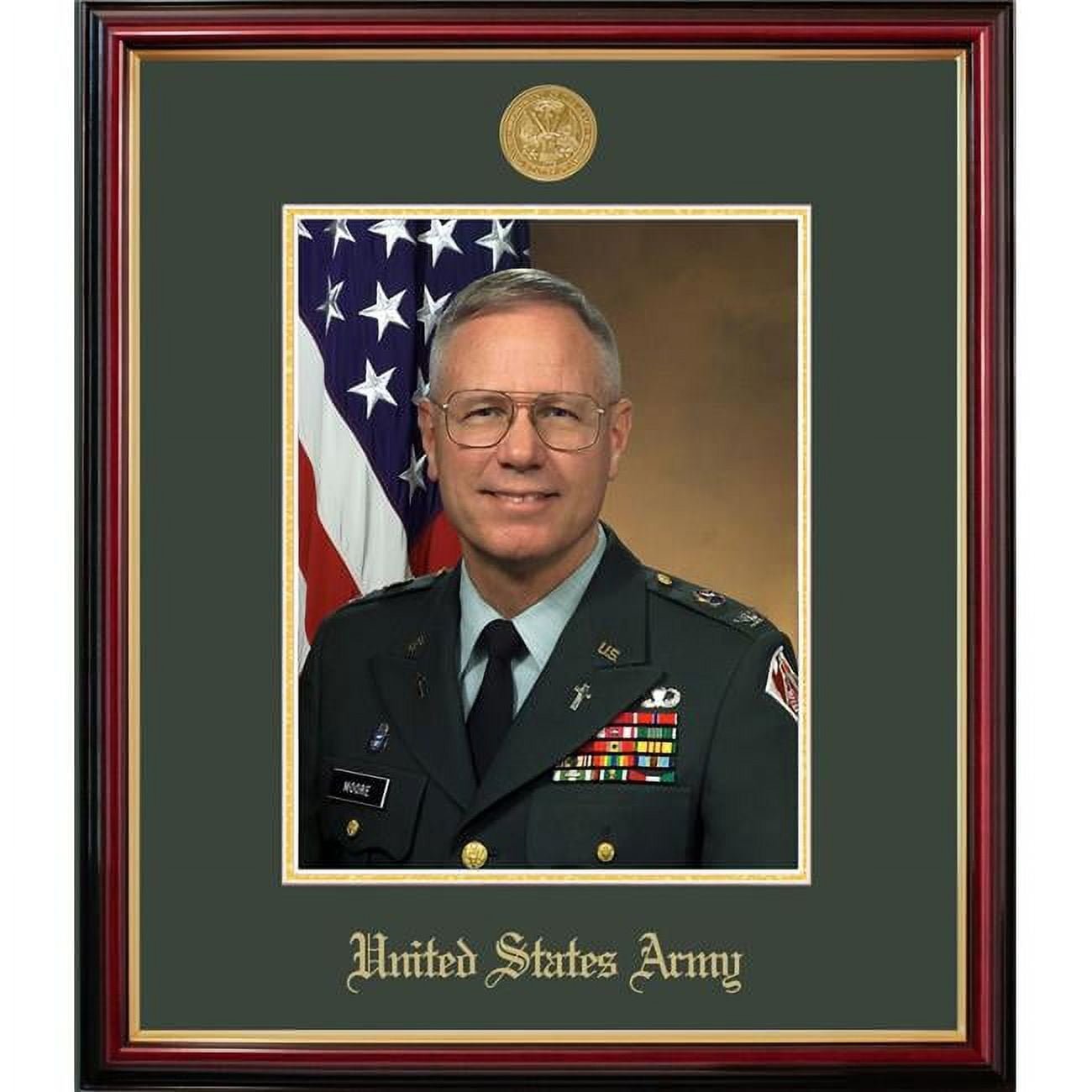 Picture of Campus Images ARPPT001 8 x 10 in. Patriot Frames Army Portrait Petite Mahogany Frame with Gold Medallion