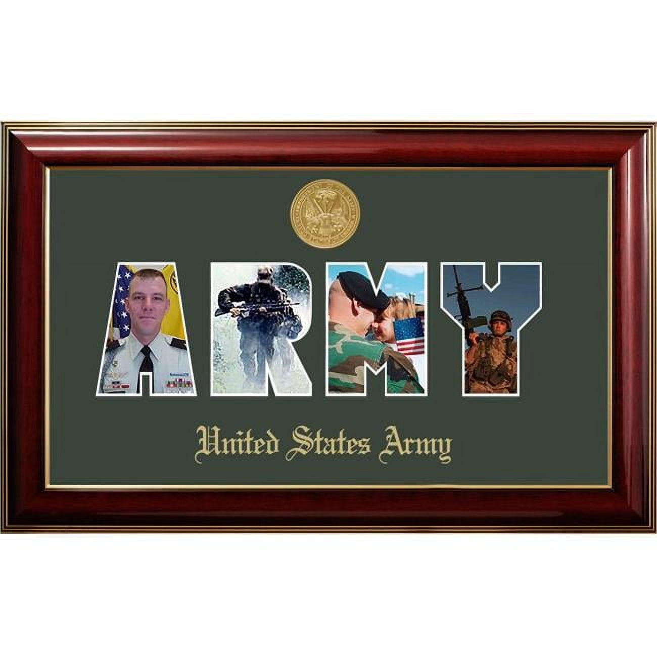 Picture of Campus Images ARSSCL001S Patriot Frames Army Collage Photo Classic Mahogany Frame with Gold Medallion
