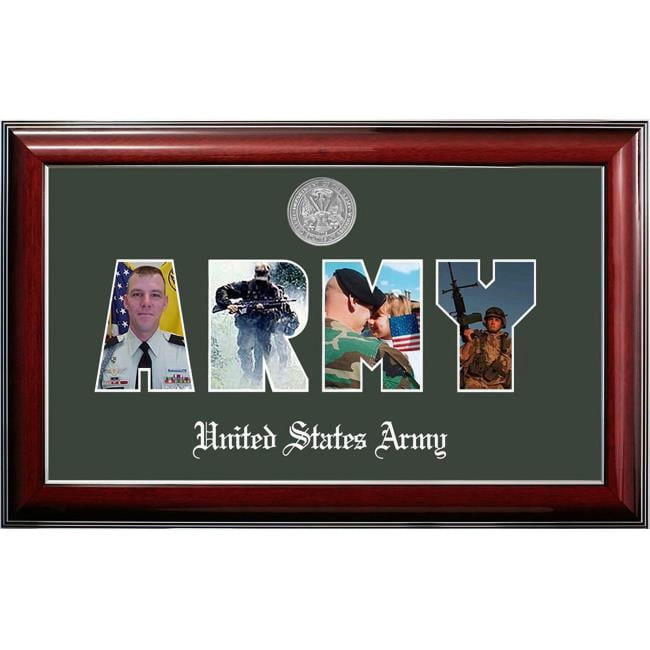 ARSSCL002S Patriot Frames Army Collage Photo Classic Mahogany Frame with Silver Medallion