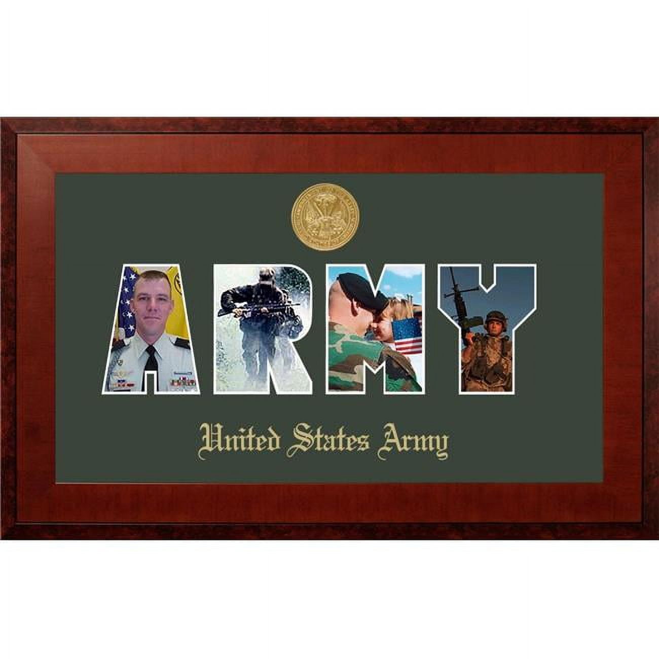 ARSSHO001S Patriot Frames Army Collage Photo Honors Mahogany Frame with Gold Medallion